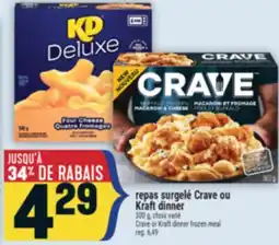 Marché Adonis REPAS SURGELÉ CRAVE OU KRAFT DINNER | CRAVE OR KRAFT DINNER FROZEN MEAL offer