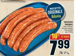 Marché Adonis SAUCISSES MERGUEZ BOEUF ET AGNEAU | MERGUEZ SAUSAGES LAMB AND BEEF offer