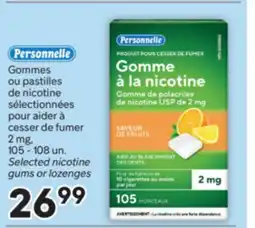 Brunet PERSONNELLE Gommes ou pastilles de nicotine sélectionnées pour aider à cesser de fumer 2mg offer