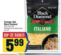 Marché Adonis Fromage râpé Black Diamond | Black Diamond shredded cheese offer