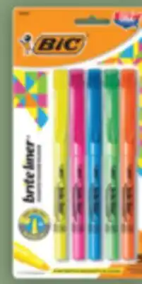 Brunet BIC, PENTEL Surligneurs, stylos à bille sélectionnés offer