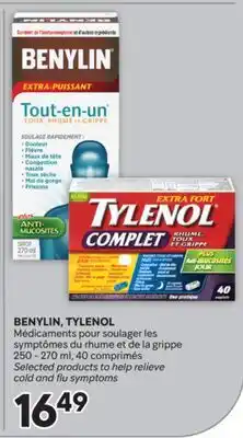 Brunet BENYLIN, TYLENOL Médicaments pour soulager les symptômes du rhume et de la grippe offer
