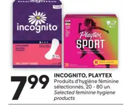 Brunet INCOGNITO, PLAYTEX Produits d'hygiène féminine sélectionnés offer