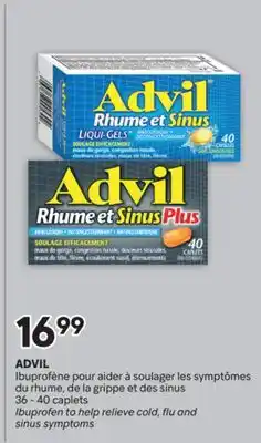 Brunet ADVIL Ibuprofène pour aider à soulager les symptômes du rhume, de la grippe et des sinus offer