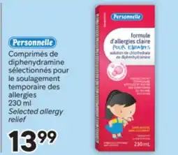 Brunet PERSONNELLE Comprimés de diphenydramine sélectionnés pour le soulagement temporaire des allergies offer