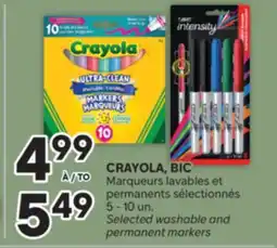 Brunet CRAYOLA, BIC Marqueurs lavables et permanents sélectionnés offer