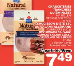 Marches Tradition MAPLE LEAF DRY SUMMER SAUSAGE, GERMAN SALAMI, SLICED OR SHAVED DELI MEATS offer