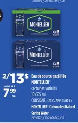 Provigo MONTELLIER CARBONATED NATURAL SPRING WATER, 10x355 mL offer