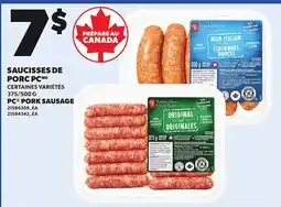Provigo PC PORK SAUSAGE, 375/500 G offer