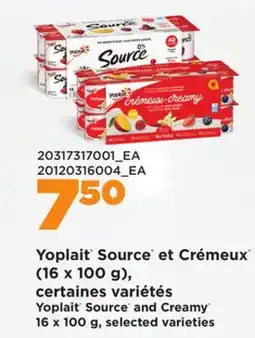 Provigo YOPLAIT SOURCE AND CREAMY , 16 X 100 G offer