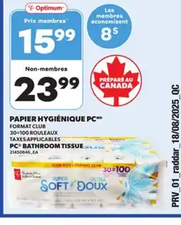 Provigo PC BATHROOM TISSUE, 30=100 ROULEAUX offer