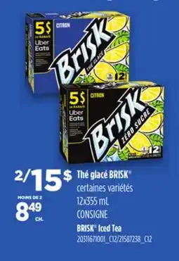 Provigo BRISK ICED TEA, 12X355 ML offer