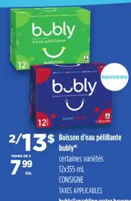 Provigo BUBLY SPARKLING WATER BEVERAG offer