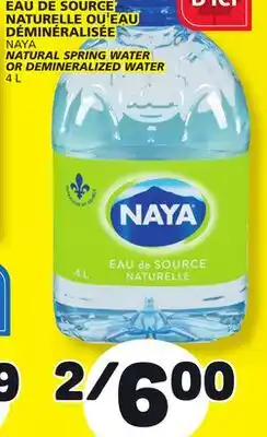 Marché Bonichoix NAYA NATURAL SPRING WATER OR DEMINERALIZED WATER offer