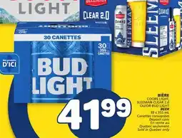 Marché Bonichoix COORS LIGHT, SLEEMAN CLEAR 2.0 or BUD LIGHT BEER offer