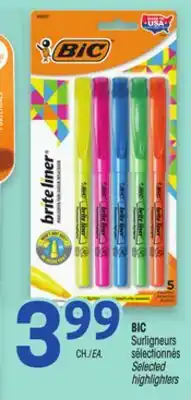 Uniprix BIC Surligneurs sélectionnés/Selected highlighters offer