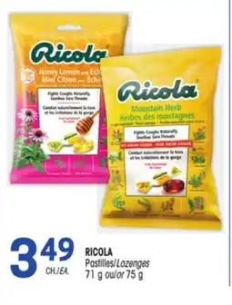 Uniprix RICOLA Pastilles/Lozenges offer