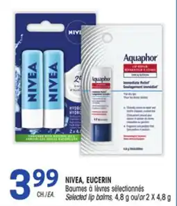 Uniprix NIVEA, EUCERIN Baumes à lèvres sélectionnés/Selected lip balms offer