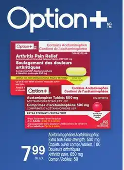 Uniprix Option+ Acétaminophène Extra fort Caplets ou Douleurs arthritiques offer