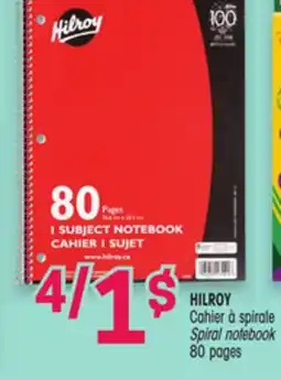 Uniprix HILROY Cahier à spirale/Spiral notebook offer