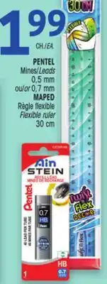 Uniprix PENTEL Mines/Leads, MAPED Règle flexible/Flexible ruler offer