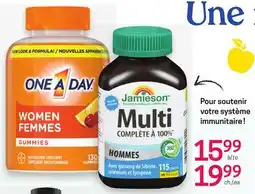 Uniprix JAMIESON /ONE A DAY Produits naturels sélectionnés/Selected natural products offer