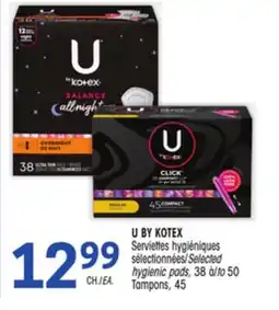 Uniprix U BY KOTEX Serviettes hygiéniques sélectionnées/Selected hygienic pads offer