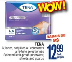 Jean Coutu TENA Selected leak-proof underwear, shields and guards offer