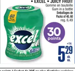 Jean Coutu EXCEL, JUICY FRUIT Gum in a bottle offer