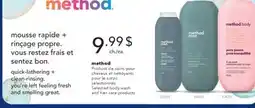 Jean Coutu METHOD Selected body wash and hair care products offer