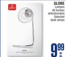 Jean Coutu GLOBE Selected desk lamps offer