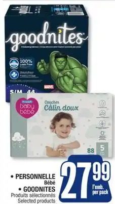 Jean Coutu PERSONNELLE Bébé, GOODNITES Selected products offer