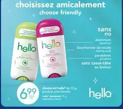 Jean Coutu HELLO Deodorant selected products offer
