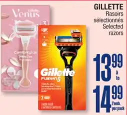 Jean Coutu GILLETTE Selected razors offer
