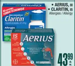 Jean Coutu AERIUS, CLARITIN Allergy Selected products offer