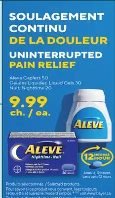 Jean Coutu Aleve Caplets 50 Gélules Liquides, Liquid Gels 30 Nuit, Nighttime 20 offer