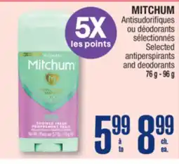 Jean Coutu MITCHUM Selected antiperspirants and deodorants offer