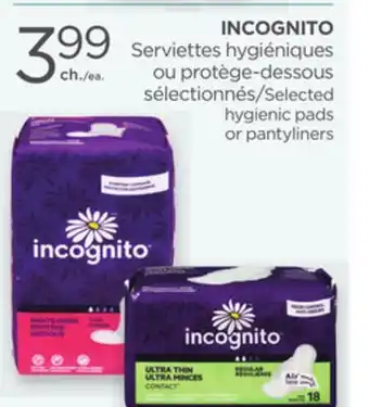 Proxim INCOGNITO Selected hygienic pads or pantyliners offer