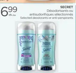 Proxim SECRET Selected deodorants or anti-perspirants offer