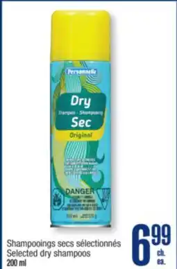 Jean Coutu PERSONNELLE Selected dry shampoos offer