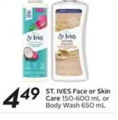 Sobeys St.ives face or skin care offer
