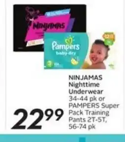 Sobeys Ninjamas Nighttime underwear offer