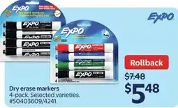 Walmart Expo dry ease markers offer