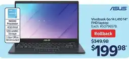 Walmart ASUS Vivobook Go 14 L410 14" FHD laptop offer