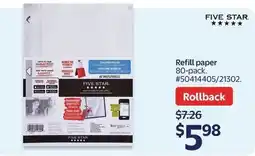 Walmart Five star refill paper offer