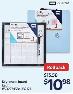 Walmart Quartet dry-ease board offer