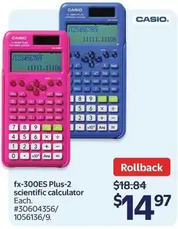 Walmart Casio fx-300ES Plus-2 scientific calculator offer