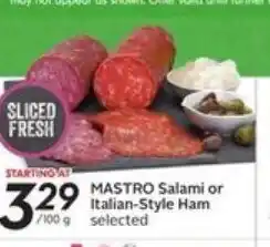 Sobeys Mastro salami or italien style ham offer