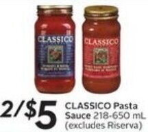 Sobeys Classico pasta sauce offer