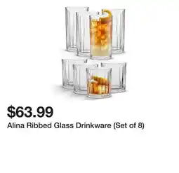Wayfair Alina Ribbed Glass Drinkware (Set of 8) offer